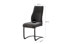 Freischwinger >Tina< 2er Set in anthrazit, Strukturstoff - 43x98x59cm (BxHxT)