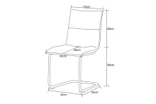 Freischwinger >Sonja< 2er Set in creme, Webstoff - 46x89x57cm (BxHxT)