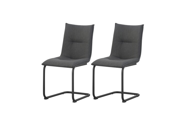 Freischwinger >Sonja< 2er Set in anthrazit, Webstoff - 46x89x57cm (BxHxT)