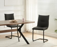 Freischwinger >Sonja< 2er Set in anthrazit, Webstoff - 46x89x57cm (BxHxT)