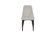 Stuhl >Claudia< 2er Set in creme, Velouroptik - 44x88x58cm (BxHxT)
