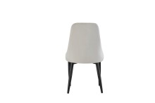 Stuhl >Claudia< 2er Set in creme, Velouroptik - 44x88x58cm (BxHxT)