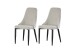 Stuhl >Claudia< 2er Set in creme, Velouroptik - 44x88x58cm (BxHxT)