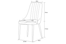 Stuhl >Claudia< 2er Set in anthrazit, Velouroptik - 44x88x58cm (BxHxT)