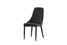 Stuhl >Claudia< 2er Set in anthrazit, Velouroptik - 44x88x58cm (BxHxT)