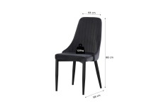 Stuhl >Claudia< 2er Set in anthrazit, Velouroptik - 44x88x58cm (BxHxT)