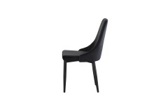 Stuhl >Claudia< 2er Set in anthrazit, Velouroptik - 44x88x58cm (BxHxT)
