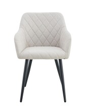 Stuhl >Lea< 2er Set in creme, Webstoff - 56x83x60cm (BxHxT)