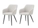 Stuhl >Lea< 2er Set in creme, Webstoff - 56x83x60cm (BxHxT)