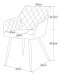 Stuhl >Lea< 2er Set in anthrazit, Webstoff - 56x83x60cm (BxHxT)