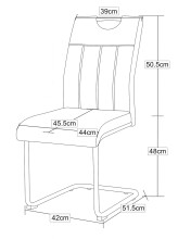 Freischwinger >Lisa< 2er Set in creme, Velouroptik - 43x98x61cm (BxHxT)