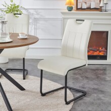 Freischwinger >Lisa< 2er Set in creme, Velouroptik - 43x98x61cm (BxHxT)
