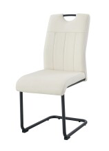 Freischwinger >Lisa< 2er Set in creme, Velouroptik - 43x98x61cm (BxHxT)