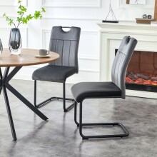 Freischwinger >Lisa< 2er Set in anthrazit, Velouroptik - 43x98x61cm (BxHxT)