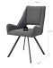 Stuhl >Helen< 2er Set in anthrazit, Webstoff - 56x91x63cm (BxHxT)