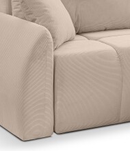 Ecksofa >Sancho Long< in beige, Cord - 255x107x155cm (BxHxT)