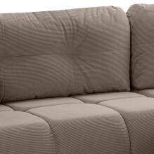 Ecksofa >Sancho Long< in braun-beige, Cord - 255x107x155cm (BxHxT)
