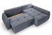Ecksofa >Sancho Long< in blau-grau, Cord - 255x107x155cm (BxHxT)