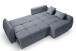 Ecksofa >Sancho Long< in blau-grau, Cord - 255x107x155cm (BxHxT)