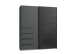 Schwebetürenschrank >BALI< in GRAPHIT / GLAS SCHWARZ - 180x208x64cm (BxHxT)