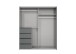 Schwebetürenschrank >BALI< in GRAPHIT / GLAS SCHWARZ - 180x208x64cm (BxHxT)