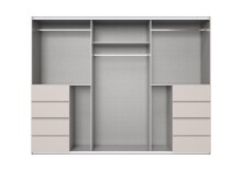 Schwebetürenschrank >BALI< in KASCHMIR / SPIEGEL - 270x208x64cm (BxHxT)