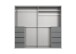 Schwebetürenschrank >BALI< in GRAPHIT / GLAS SCHWARZ - 225x208x64cm (BxHxT)