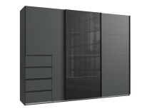 Schwebetürenschrank >BALI< in GRAPHIT / GLAS...