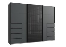 Schwebetürenschrank >BALI< in GRAPHIT / GLAS...