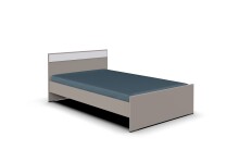 Einzelbett >BAHAMAS< in SAHARAGRAU + WEISS -...