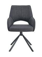 Esszimmerstuhl >Jana< 2er Set in anthrazit, Webstoff - 57x91x64cm (BxHxT) 360° Drehfunktion