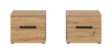 Nachtkommode >Canu< 2er Set in Basalt Grau /...