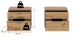 Nachtkommode >Canu< 2er Set in Basalt Grau / Artisan - 50x42x37cm (BxHxT)