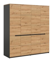 Kleiderschrank >Canu< in Basalt Grau / Artisan - 180x198x59cm (BxHxT)