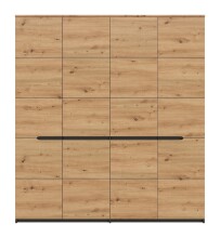 Kleiderschrank >Canu< in Basalt Grau / Artisan - 180x198x59cm (BxHxT)