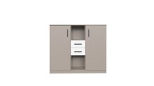 Highboard >BAHAMAS< in SAHARAGRAU + WEISS -...