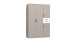 Drehtürenschrank >BAHAMAS< in SAHARAGRAU + WEISS - 135x198x58cm (BxHxT)