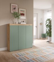 Highboard >Scarpa< in Evoke Oak / Smoke Green -...