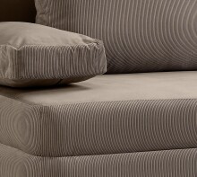 Schlafsofa >Sorto< in braun-beige, Cord - 200x91x100cm (BxHxT)