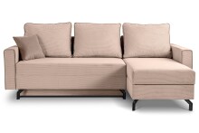 Ecksofa >Marti< in altrosa, Cord - 230x89x148cm (BxHxT)