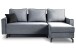 Ecksofa >Marti< in blau-grau, Cord - 230x89x148cm (BxHxT)