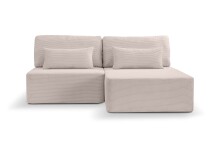 Ecksofa >Amsterix< in grau-beige, Cord - 213x95x158cm (BxHxT)