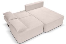 Ecksofa >Amsterix< in grau-beige, Cord - 213x95x158cm (BxHxT)