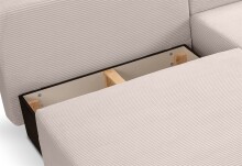 Ecksofa >Amsterix< in grau-beige, Cord - 213x95x158cm (BxHxT)