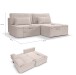 Ecksofa >Amsterix< in grau-beige, Cord - 213x95x158cm (BxHxT)