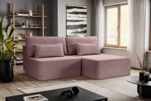 Ecksofa >Amsterix< in altrosa, Cord - 213x95x158cm...