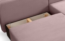Ecksofa >Amsterix< in altrosa, Cord - 213x95x158cm (BxHxT)