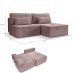 Ecksofa >Amsterix< in altrosa, Cord - 213x95x158cm (BxHxT)