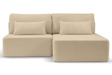 Ecksofa >Amsterix< in beige, Boucle - 213x95x158cm (BxHxT)