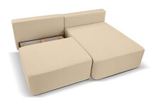 Ecksofa >Amsterix< in beige, Boucle - 213x95x158cm (BxHxT)